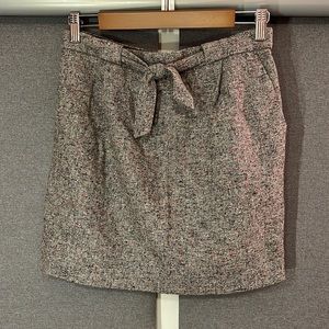 J.Crew Wool Blend Mini Skirt - Bow “belt”